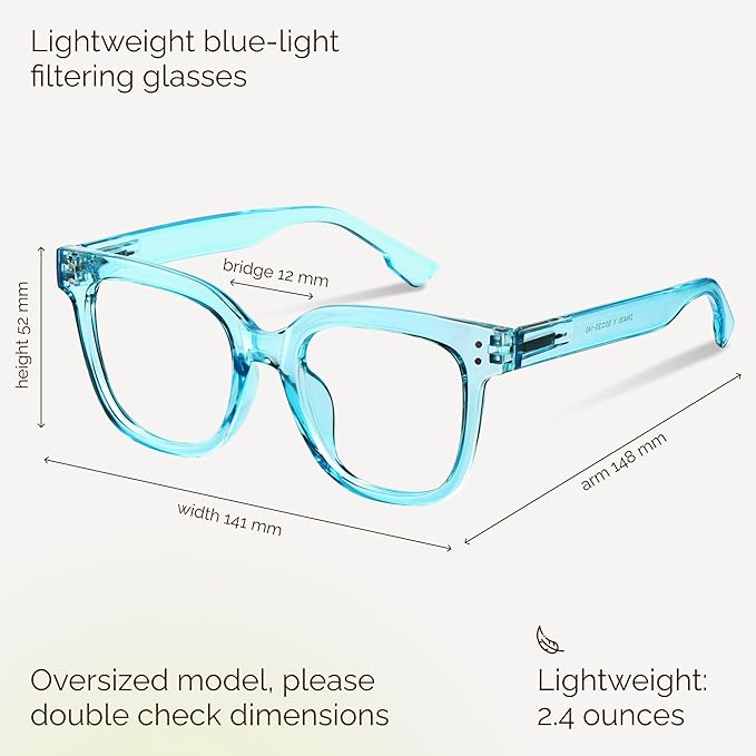 miyya Blue Light Glasses for Women & Men – Oversized UV & Blue Light Blocker - Image 3