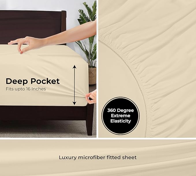 Royale Linens Fitted Sheet King - Image 3