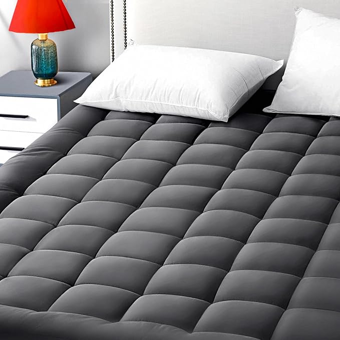 EASELAND California King Mattress Pad Pillow Top Mattress Cover Quilted Fitted by EASELAND