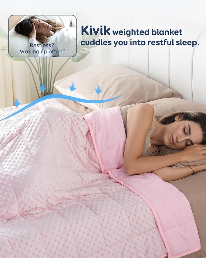 Kivik Weighted Blanket 20 lbs for Adults, Minky Dot Heavy Blankets, Microfiber - Image 2