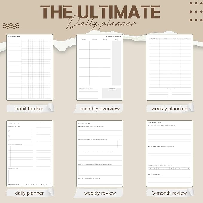 Productivity 3-month Planner Undated Daily Weekly Monthly Planner - Image 4