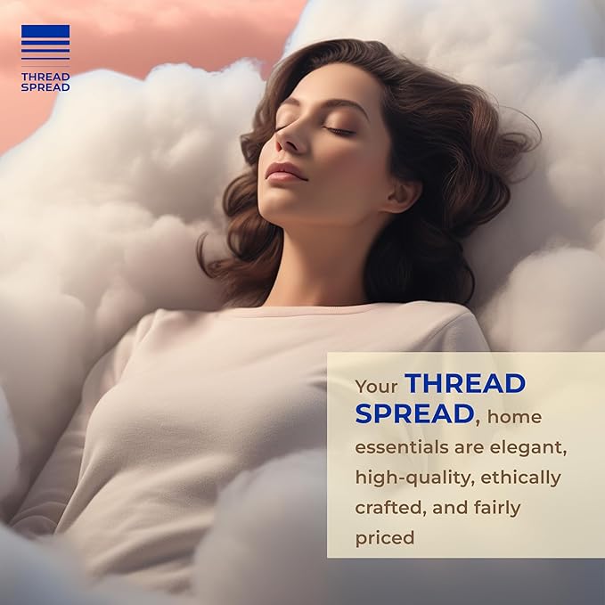 THREAD SPREAD 100% Egyptian Cotton Pillow Cases Queen Size Set of 2 - Image 7