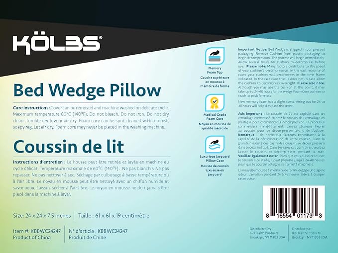 Kolbs Bed Wedge Pillow for Sleep Apnea, FSA Eligible Acid Reflux, and Back Pain - Image 11