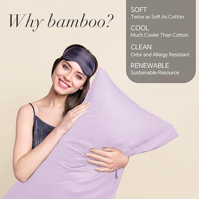 BEDELITE King Size Pillow Cases Set of 2, Rayon Derived from Bamboo, Cooling - Image 2