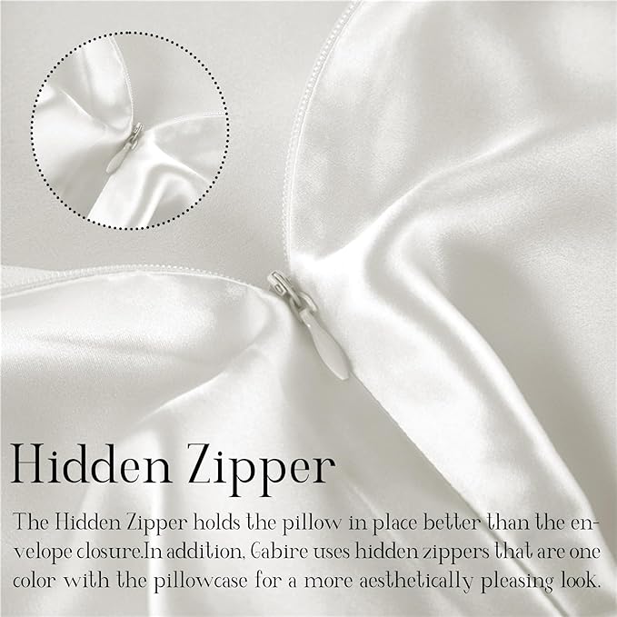 Gabire Mulberry Silk Pillow Cases Set of 2, Both Sides Real Silk Pillowcase - Image 4