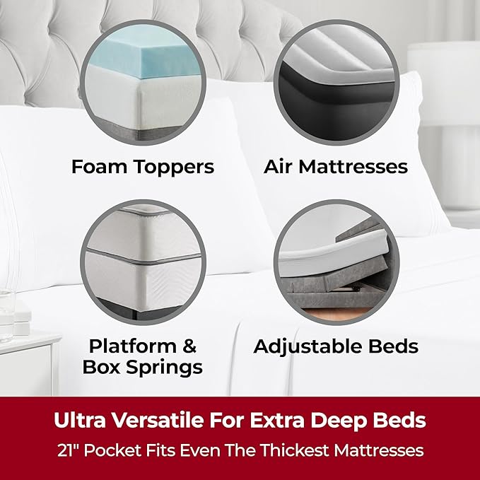 Mellanni Extra Deep Twin XL Sheets - Image 2