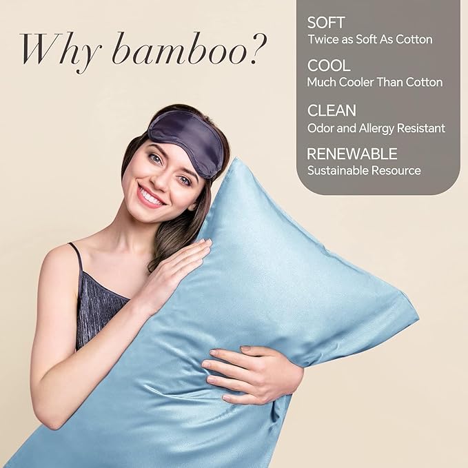 BEDELITE King Size Pillow Cases Set of 2, Rayon Derived from Bamboo, Cooling - Image 2