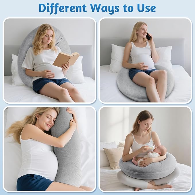 SweetSlubr Pregnancy Pillows for Sleeping, C-Shaped Maternity Pillow for - Image 6