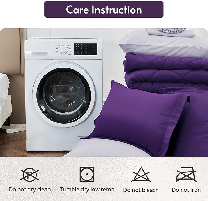 MUXHOMO 7 Pieces Full Comforter Set, Reversible Bed in a Bag Full Size - Image 9