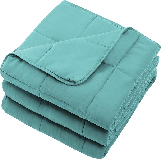 Teal Weighted Blanket for Adults 15lbs, Twin Full Size Cooling Heavy Throw - Image 7