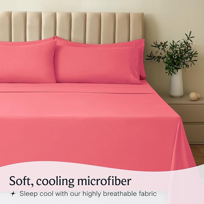 LuxClub 3 PC Twin Sheet Set, Deep Pockets Wrinkle Free Cooling Bed Sheets Hotel - Image 3