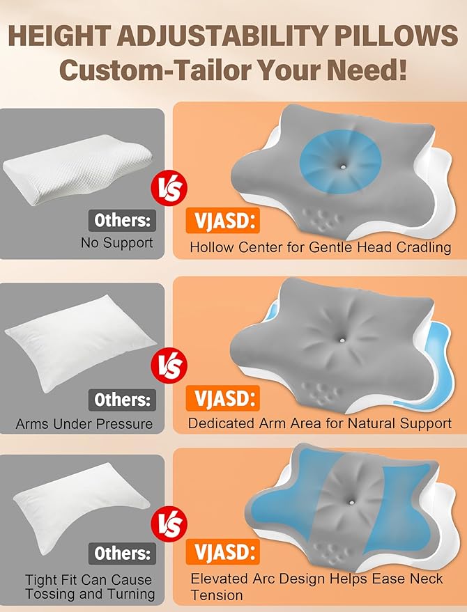 Cervical Neck Pillow for Pain Relief – Ergonomic Memory Foam Pillow for Side - Image 5