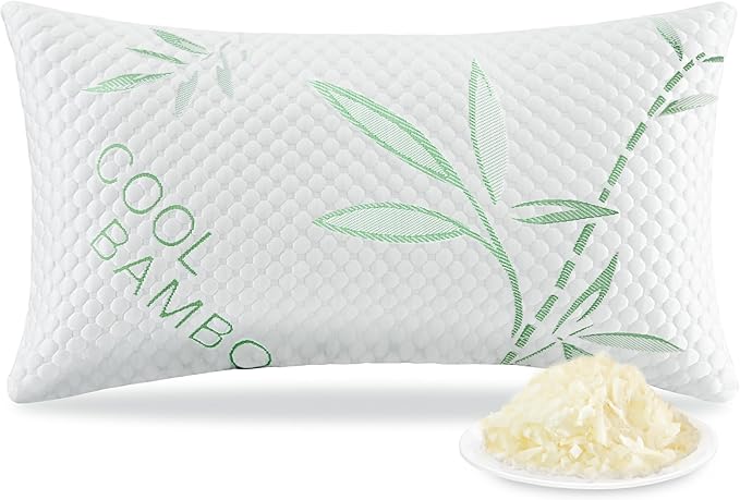 Shredded Memory Foam Pillow, Cooling Pillow King Size 1 Pack Adjustable Firm by Unknown
