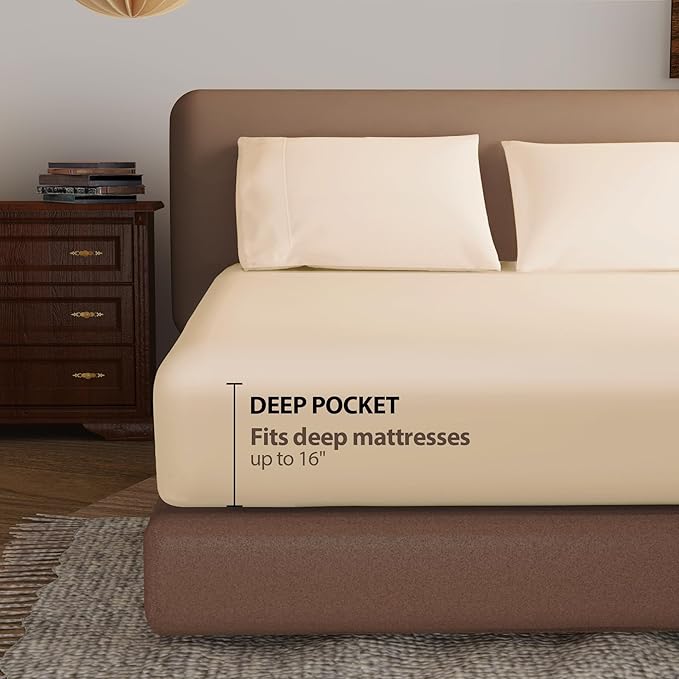 100% Egyptian Cotton Fitted Sheet King Size, 600 Thread Count, Single Fitted - Image 2