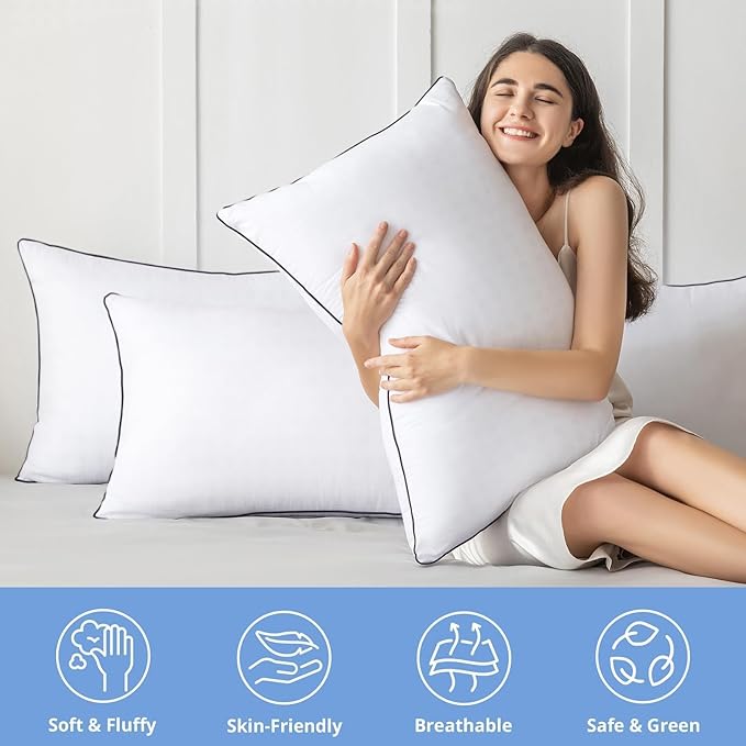 JOLLYVOGUE Standard Size Bed Pillow 1-Pack, Single Pillow - Image 2