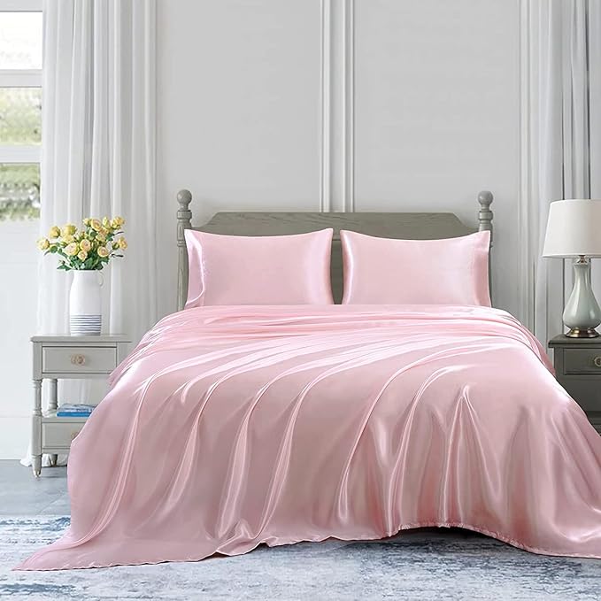 Homiest Blush Pink Satin Flat Sheet - Image 5