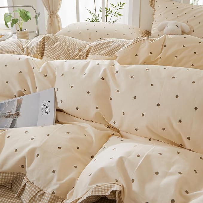 mixinni Floral Duvet Cover Set Queen Size – 100% Cotton 3-Piece Bedding Set - Image 9