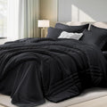 Queen Comforter Set Black by Velorose