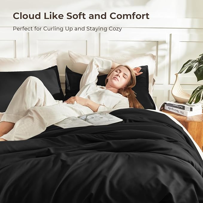 Litanika Twin XL Comforter Set Black, 2 Pieces Extra Long Dorm Bedding Sets - Image 2