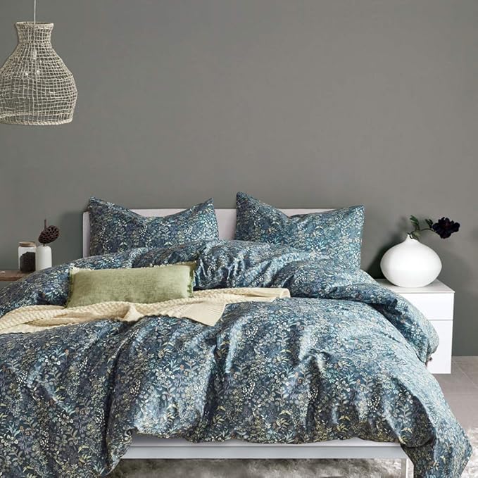 mixinni Small Blue Flower Duvet Cover Twin XL Teen Girls Floral Duvet Comforter by mixinni