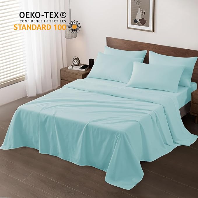 Maple&Stone Twin Flat Sheet 6 Pack, Premium Soft & Breathable, Brushed - Image 2