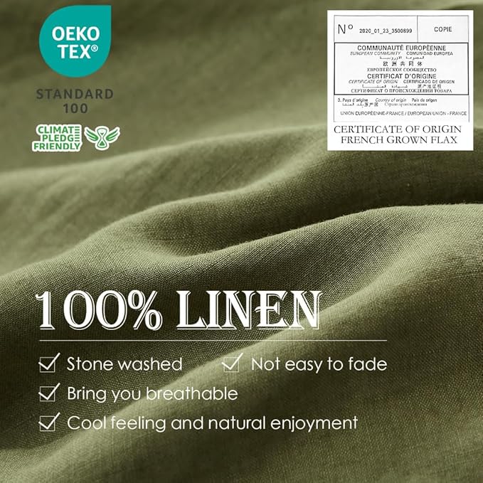 Simple&Opulence 100% Linen Duvet Cover Set 2pcs Basic Style Natural French - Image 2