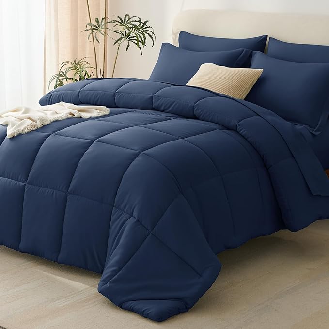 CozyLux Full Size Comforter Sets Navy Blue by CozyLux