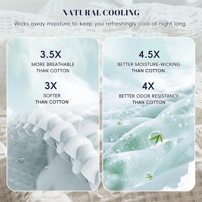 PHF Cooling Waffle Blanket King Size, Lightweight 60% Rayon from Bamboo & 40% - Image 3