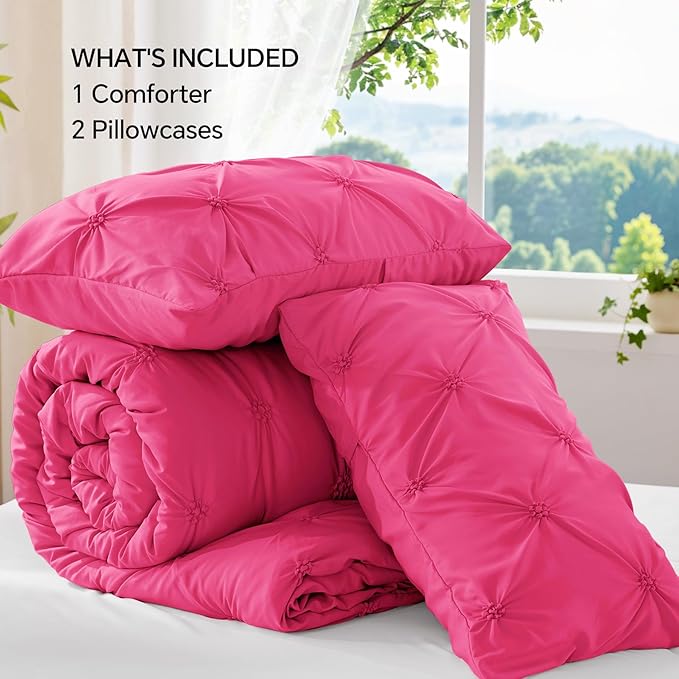 BEDELITE Hot Pink King Size Comforter Set - Image 7