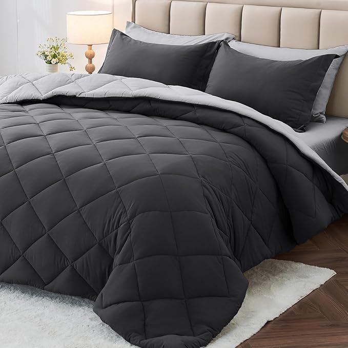 MUXHOMO 7 Pieces Queen Comforter Set, Reversible Bed in a Bag Queen Size by MUXHOMO