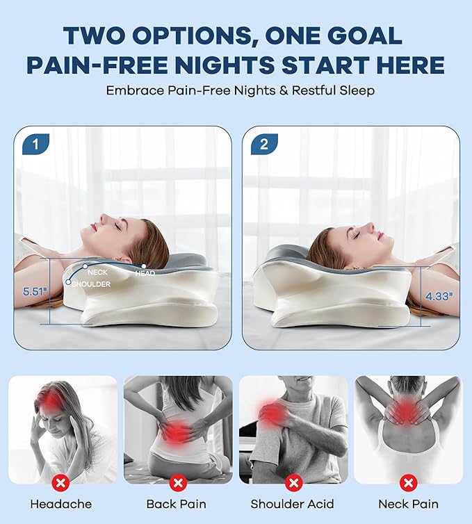 DONAMA Cervical Pillow for Neck and Shoulder Pain Relief, Cooling Contour - Image 2