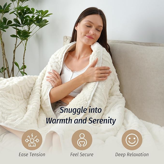 Wemore Jacquard Fleece Weighted Blanket King Size 80" x 87" 15lbs, Ultra Soft - Image 5