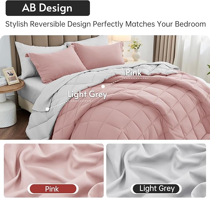 MUXHOMO 7 Pieces Full Comforter Set, Reversible Bed in a Bag Full Size - Image 3