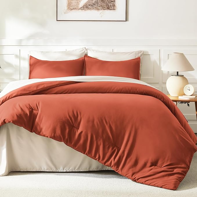 Litanika Comforters Burnt Orange Oversized Queen Size, 3 Pieces Lightweight - Image 6