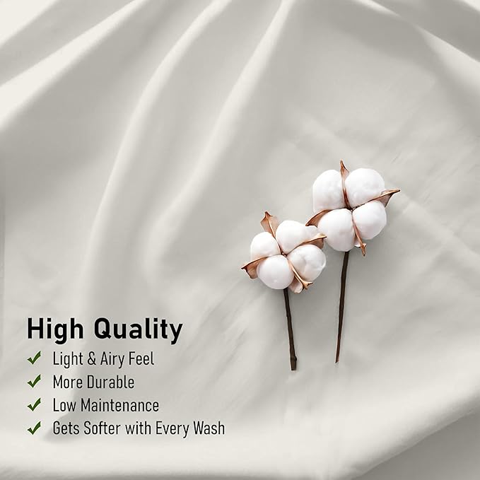 RUVANTI 100% Cotton Sheets – Queen Size Percale Bedding, Cooling & Breathable - Image 5