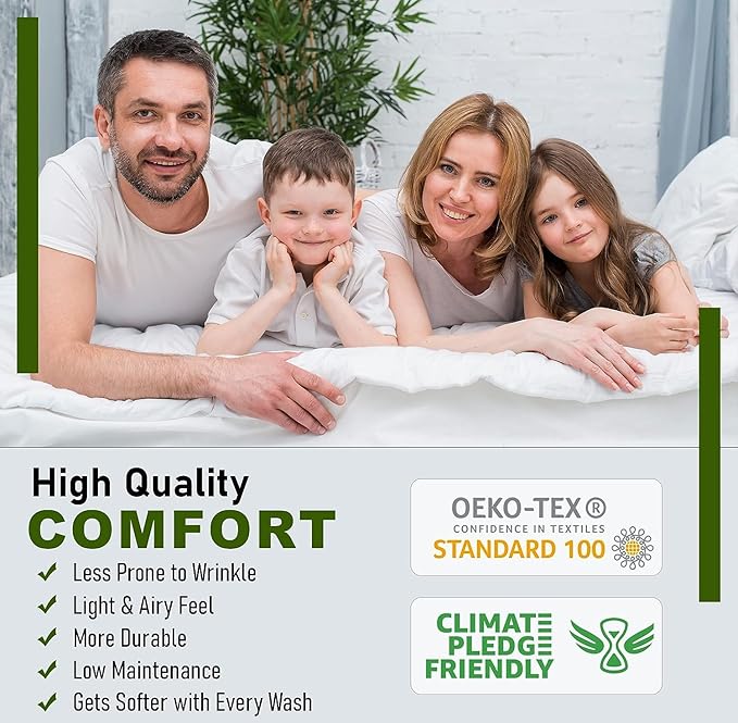 RUVANTI 100% Cotton Sheets – Twin Size Percale Bedding, Cooling & Breathable - Image 7