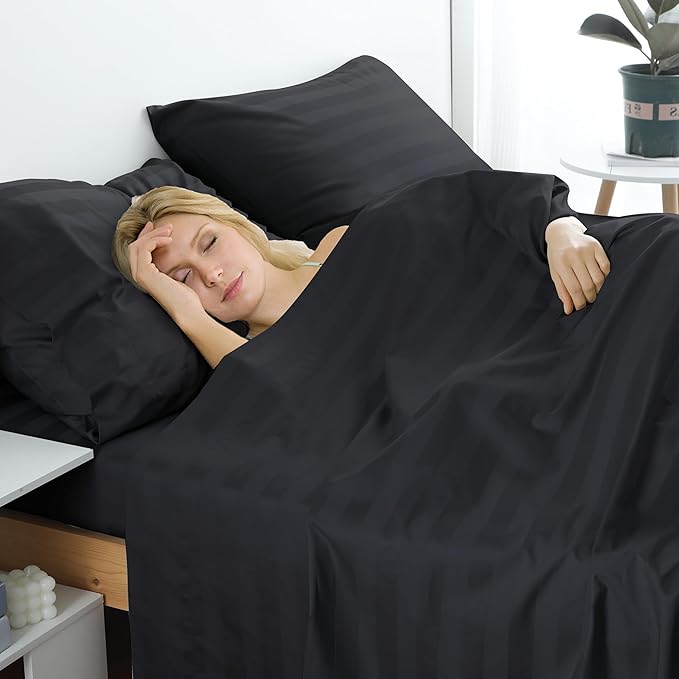 Cotton King Flat Sheet Only, 600 Thread Count 100% Egyptian Cotton Top Sheet - Image 6