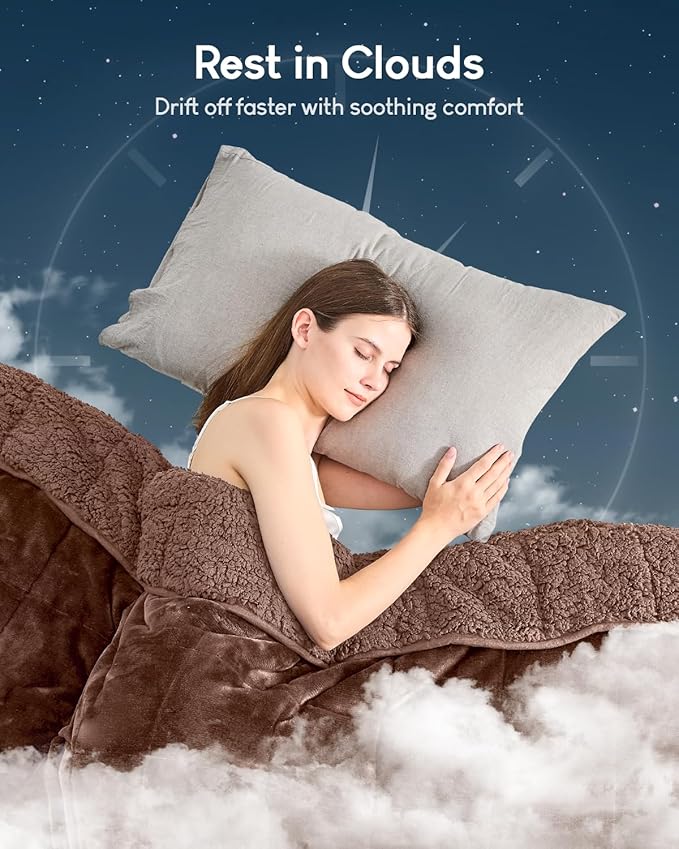 Cottonblue Weighted Blanket for Adults 20lbs Queen Size 60x80 in, Cozy Flannel - Image 7