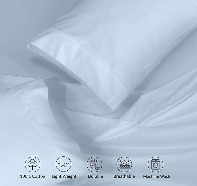 RUVANTI 100% Cotton Sheets – Full Size Percale Bedding, Cooling & Breathable - Image 4