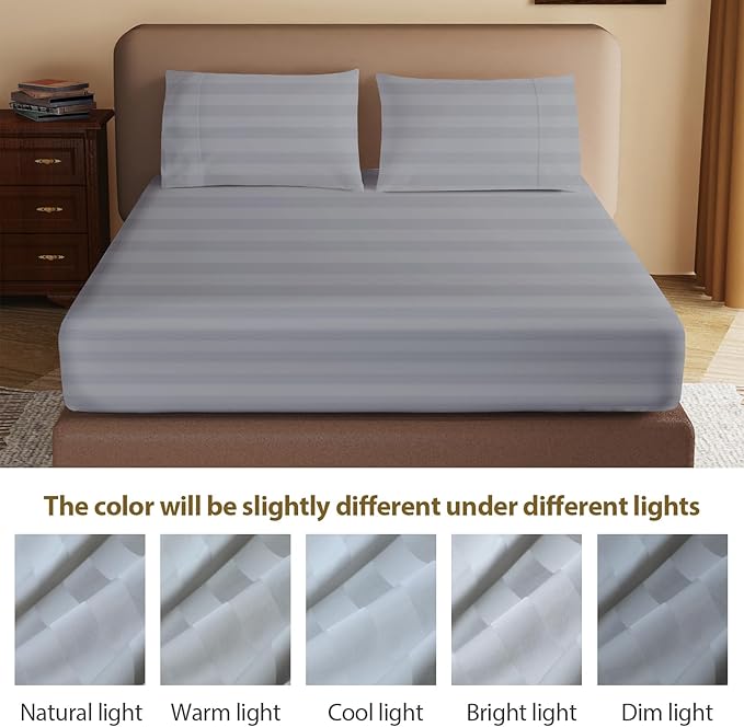 100% Egyptian Cotton Fitted Sheet CK Size, 600 Thread Count, Single Fitted - Image 9