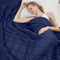 Navy Blue Weighted Blanket for Adults 12lbs, Twin Full Size Cooling Heavy Throw by BETU
