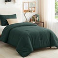 CozyLux Twin Comforter Set Forest Green, 2 Pieces Twin Extra Long Solid by CozyLux