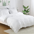 Ruffle Duvet Cover King Size, 104x90 in by CAROMIO