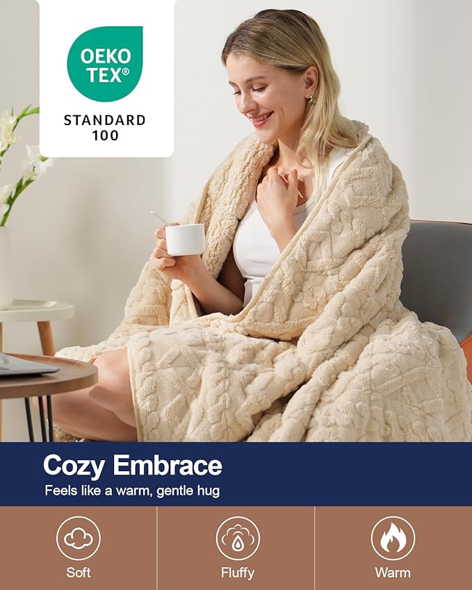 Super Fuzzy Soft Sherpa Fleece Weighted Blanket, 20 lbs Dual Sided Fluffy Heavy - Image 4