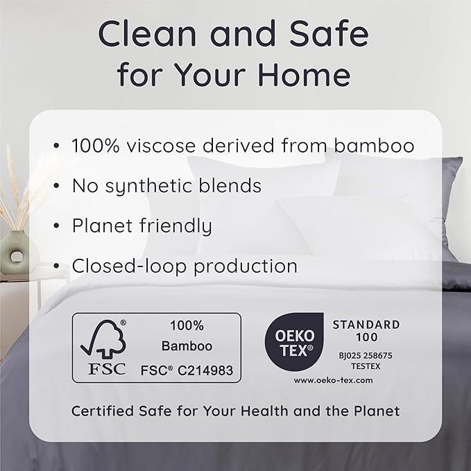 Bambaw 100% Viscose Derived from Bamboo Queen Size Fitted Sheet, Deep Pocket - Image 6