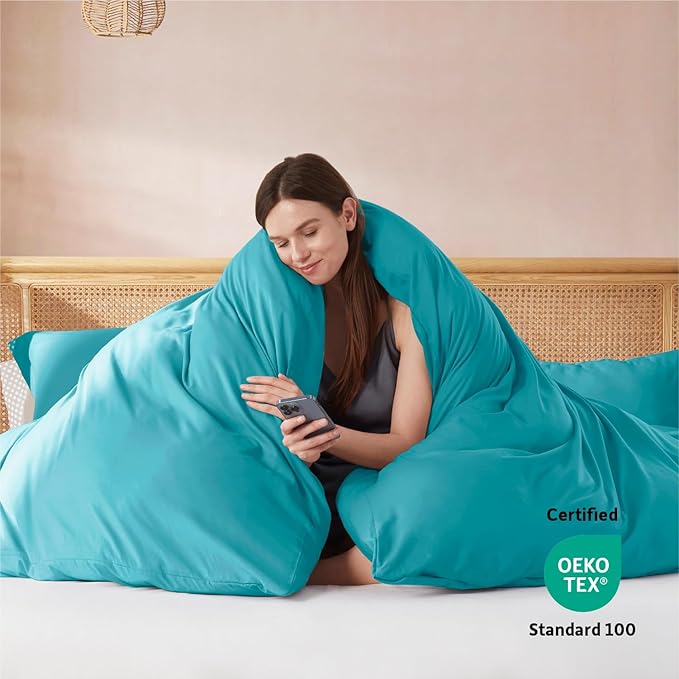 Nestl Teal Duvet Cover Queen Size - Image 3