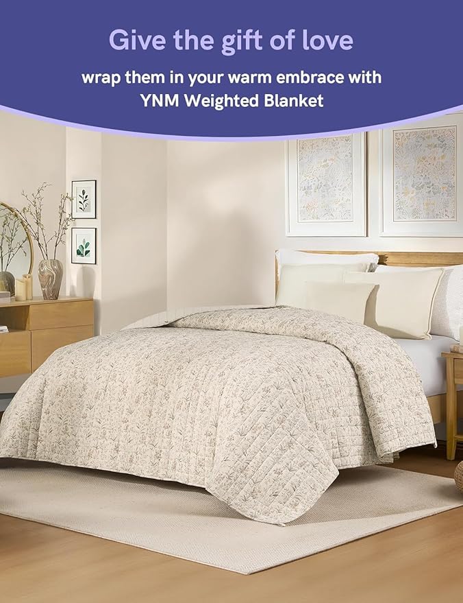 YnM 17lbs Weighted Blanket for Adults, Linen Heavy Bed Throw Blanket - Image 4