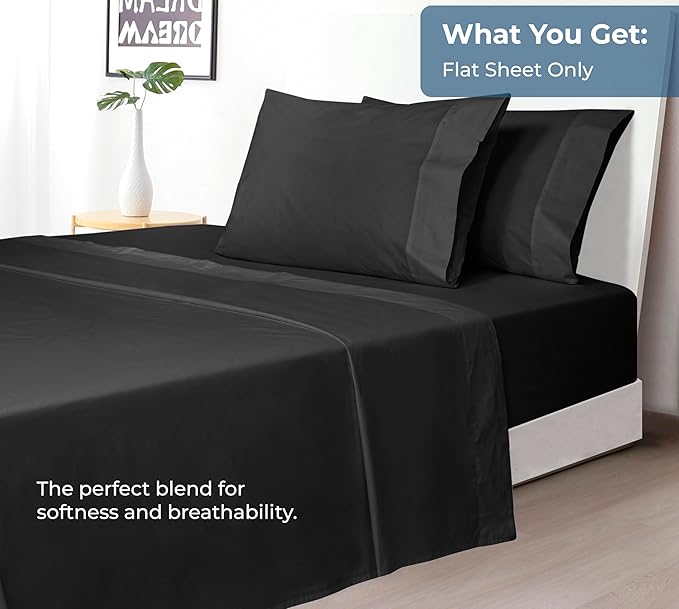 Royale Linens 100% Organic Cotton Twin XL Flat Sheet Only - Image 5