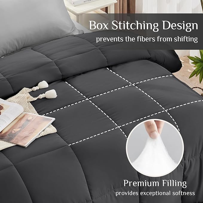 JOLLYVOGUE Twin Comforter Set, Ultra-Soft Bed in a Bag Twin Size 5 Pieces - Image 3
