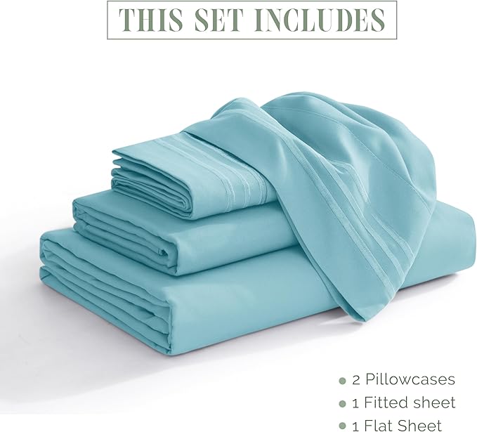 Elegant Comfort Luxurious 1500 Premium Hotel Quality Microfiber 4-Piece Sheet - Image 3